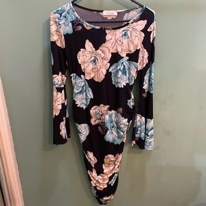 Fitted Stretch with Bell Sleeve Maternity Dress